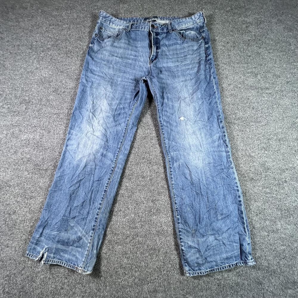 Aeropostale Straight Jeans Men's 40x32 Blue Cotton Denim Relaxed Faded Workwear